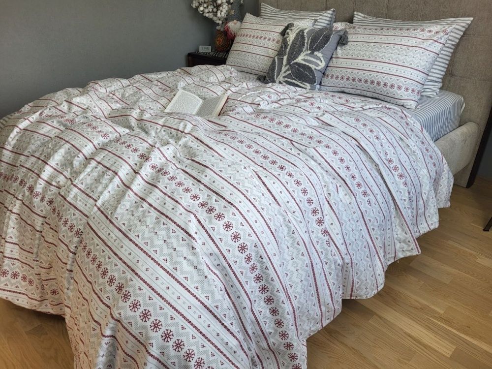 Постільна білизна фланель Комфорт текстиль Вишиванка/смужка, Turkish flannel