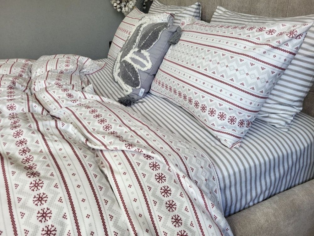 Постільна білизна фланель Комфорт текстиль Вишиванка/смужка, Turkish flannel