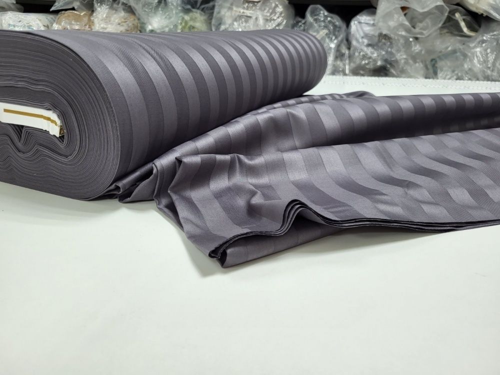 Постельное бельё сатин-страйп премиум Комфорт Текстиль Stripe PREMIUM,ROYAL GRAY 2/2см