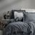 Постільна білизна варена бавовна з рюшами Macas Home Graphite