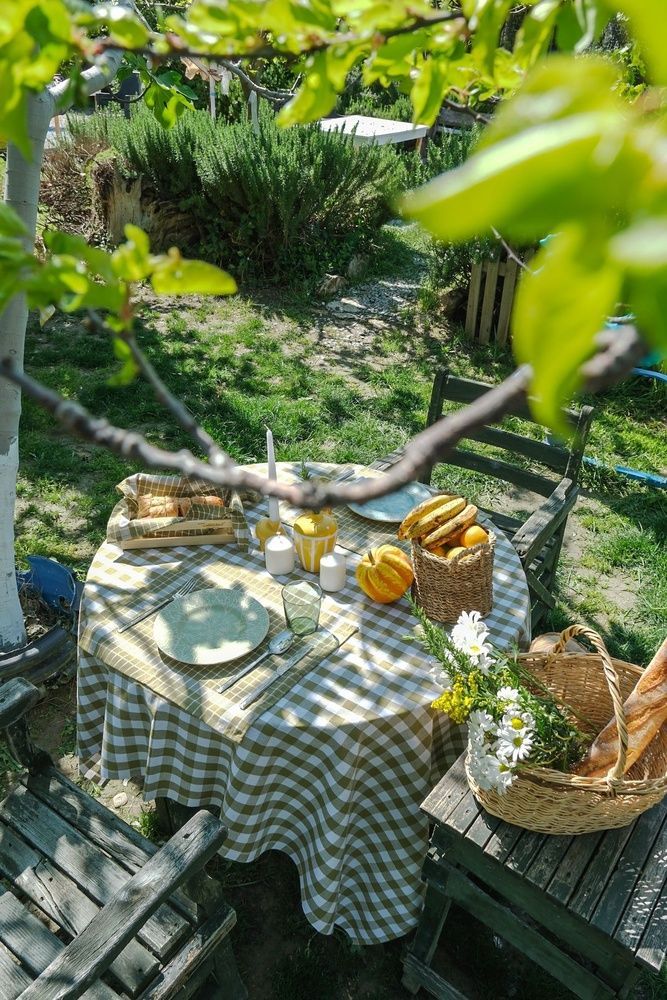 Скатертина з серветками Istanbul Piknik Set 140х180 см Happy Days Yesil