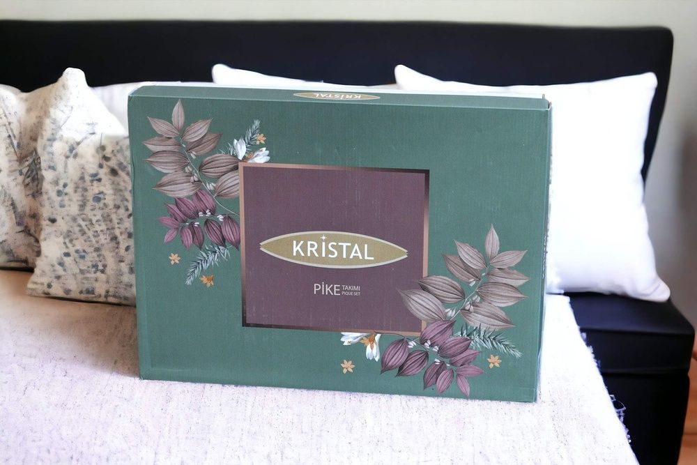 Комплект постільної білизни з пледом Kristal Ranforse Breeze Bej