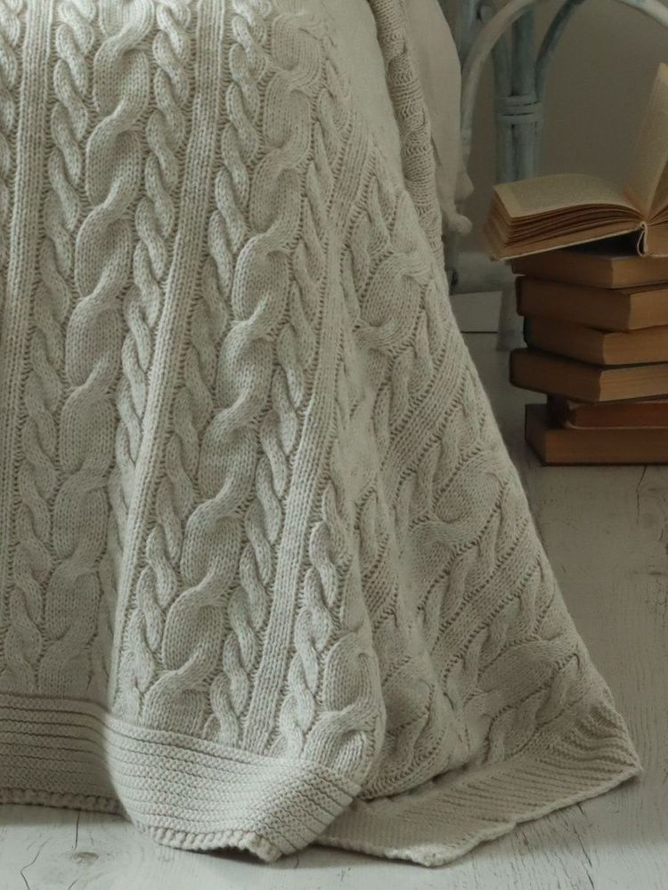 В'язаний плед-покривало LA MODNO Genova Natural Linen
