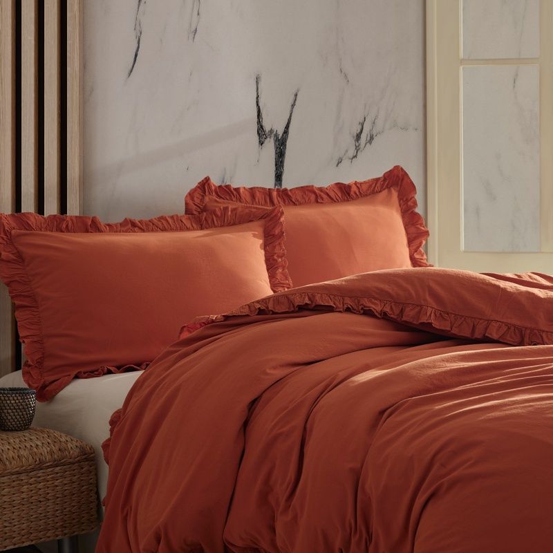 Постільна білизна варена бавовна з рюшами Macas Home Hermes