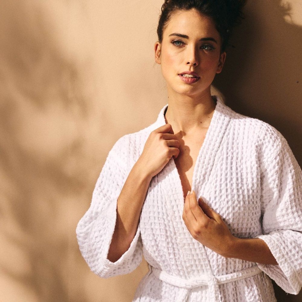 Вафельный халат премиум Biancoperla Milano Sole Avorio