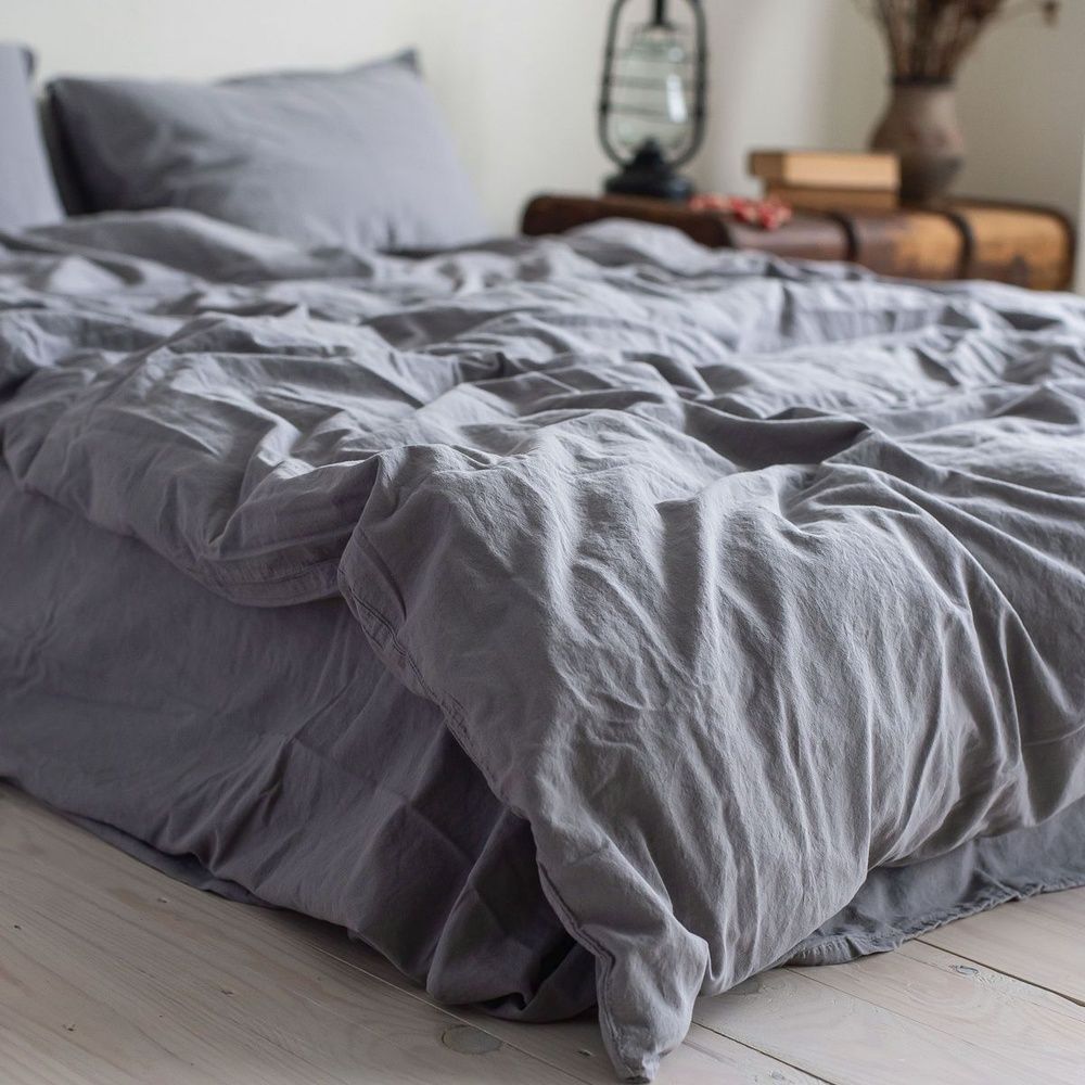 Постельное белье вареный хлопок LA MODNO STONEWASHED GRAY