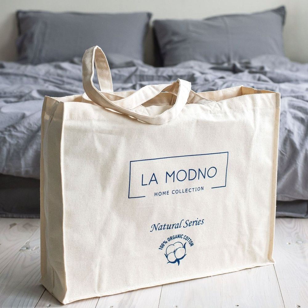 Постельное белье вареный хлопок LA MODNO STONEWASHED GRAY