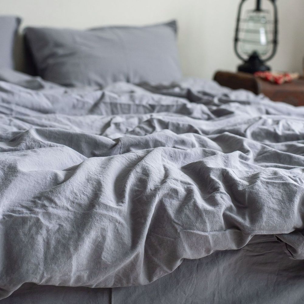 Постельное белье вареный хлопок LA MODNO STONEWASHED GRAY