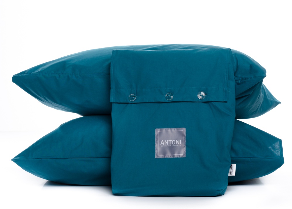 Комплект постельного белья Antoni Ранфорс Premium Бязь Карибское море Евро 200х220