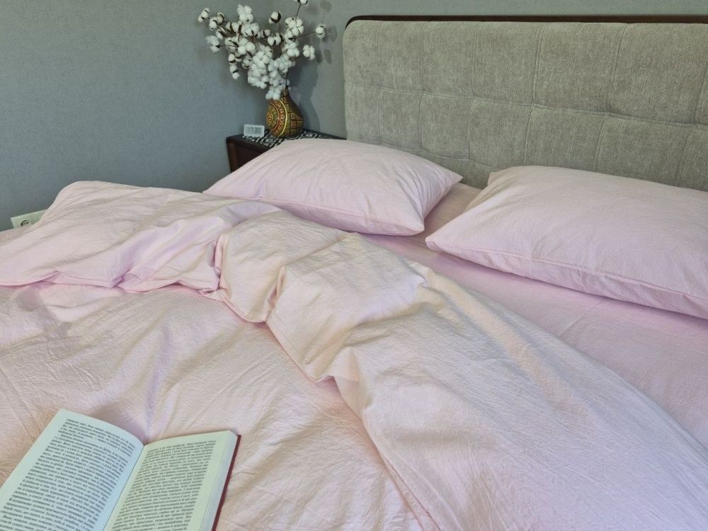 Постільна білизна варена бавовна Комфорт Текстиль Pink, Washed Cotton W1351
