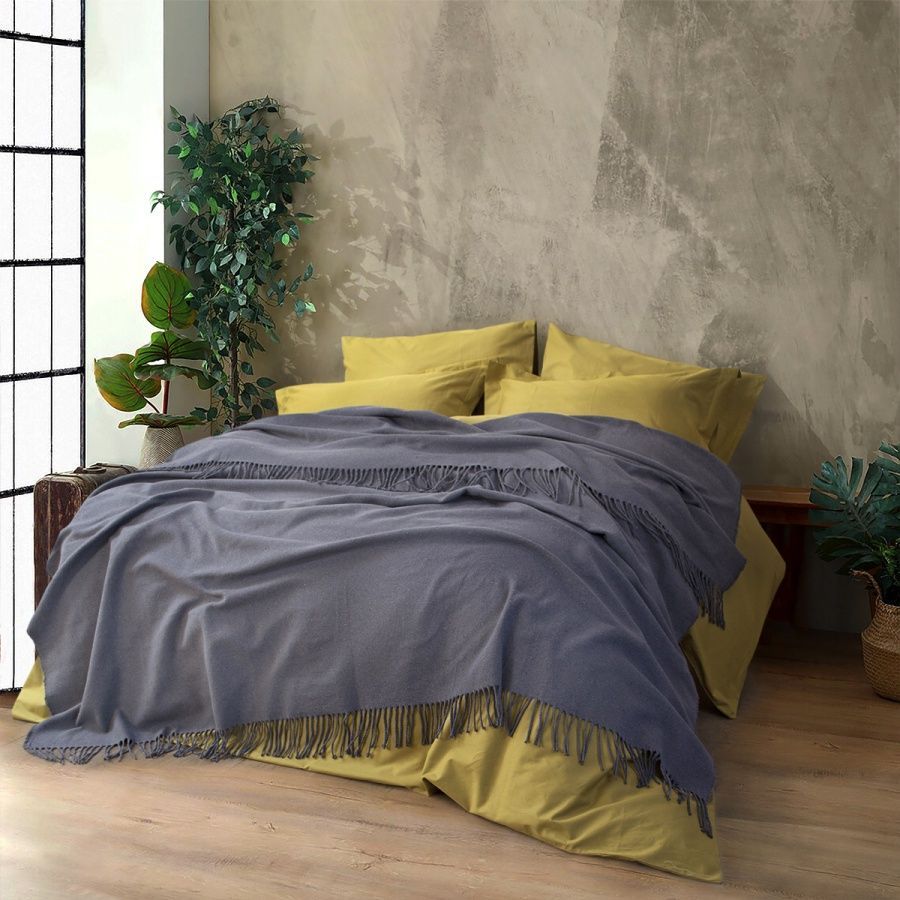 Плед хлопок Lotus Home - Bergen антрацит