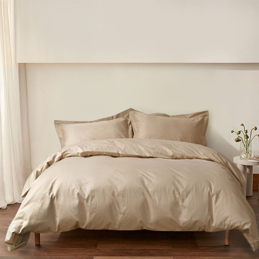 Постельное белье сатин premium Lotus Home - Dakota Modern бежево-пудровый