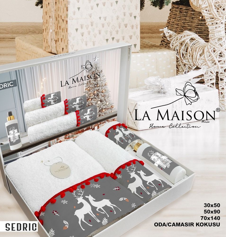 Набір рушників новорічний з ароматом La Maison Sedric (3шт)