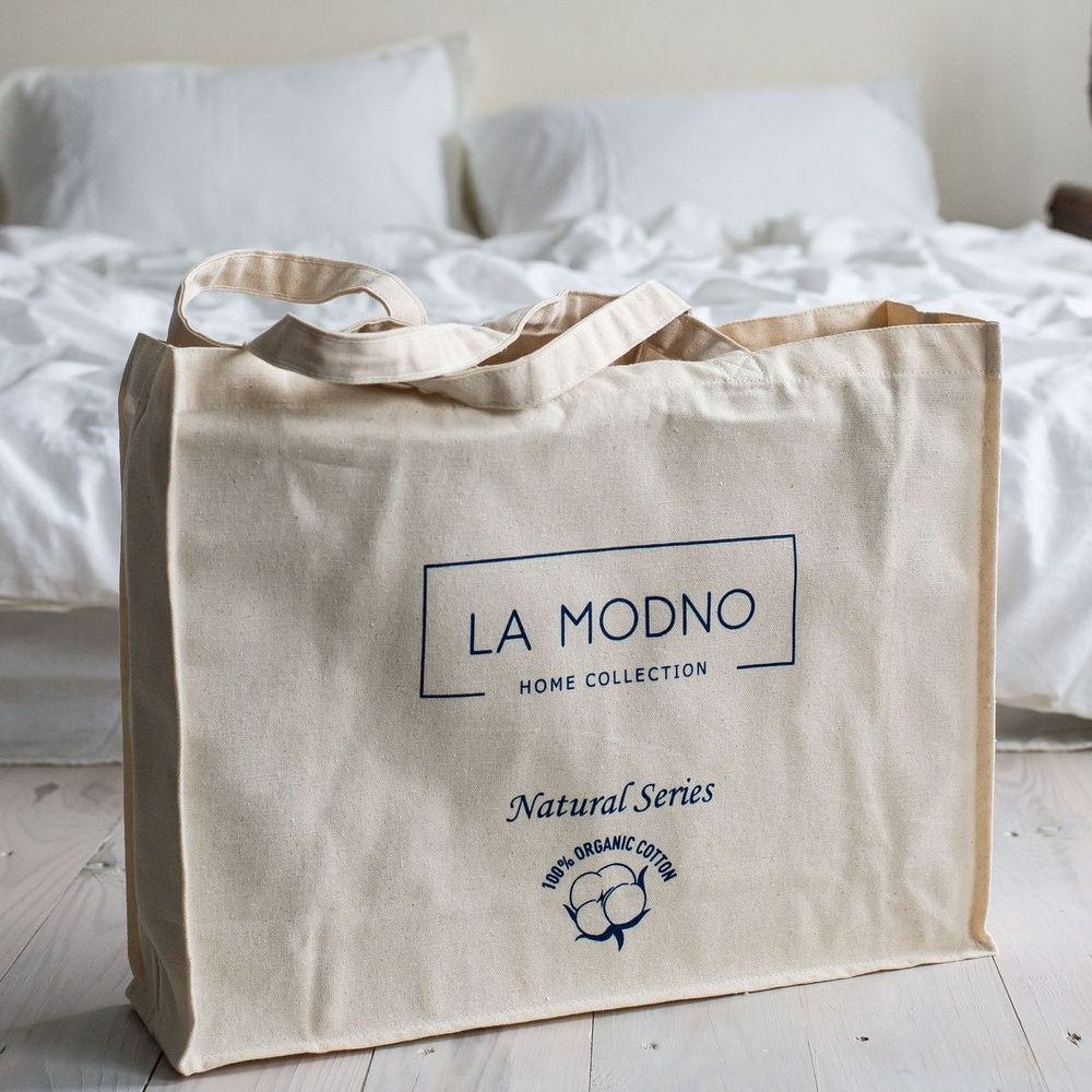 Постельное белье вареный хлопок LA MODNO STONEWASHED WHITE