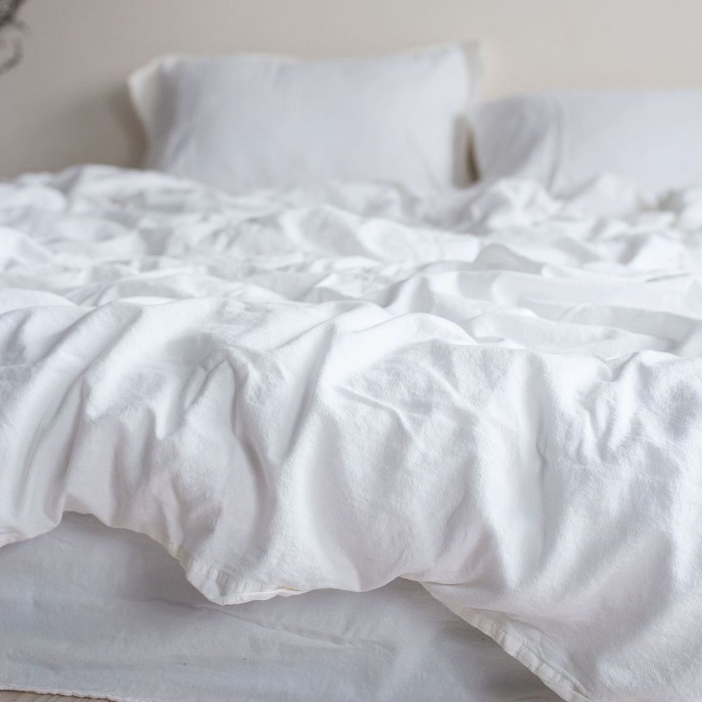 Постельное белье вареный хлопок LA MODNO STONEWASHED WHITE