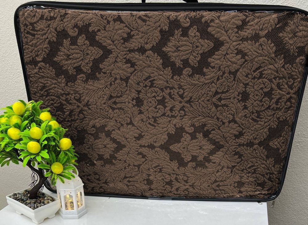 Набор чехлов для мебели жаккард Altinkoza Damask с юбкой темно-коричневый