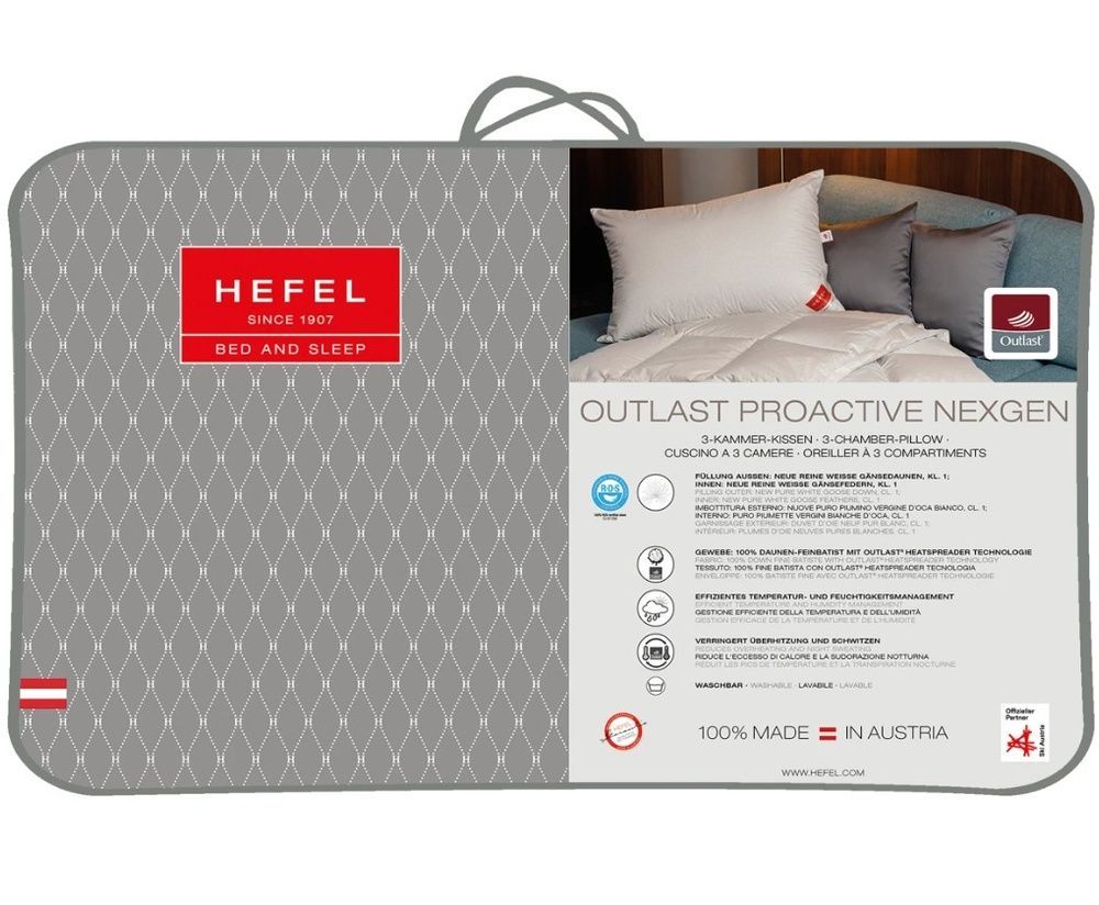 Подушка пухова Hefel 3-х камерна Proactive NexGen (Firm) пружна