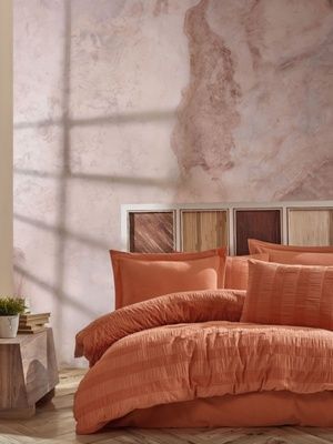 Постельное белье хлопок Saheser Salmon orange