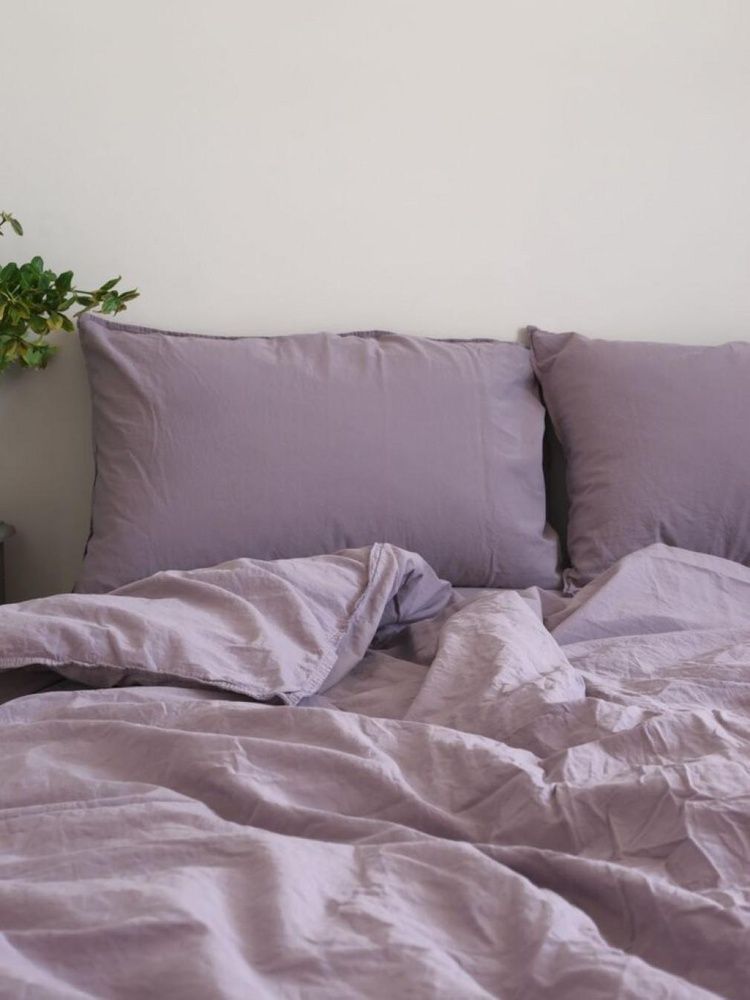 Постельное белье вареный хлопок Limasso Natural Violet Standart
