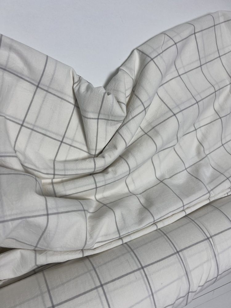 Постільна білизна варена бавовна Комфорт Текстиль White plaid, Washed Cotton