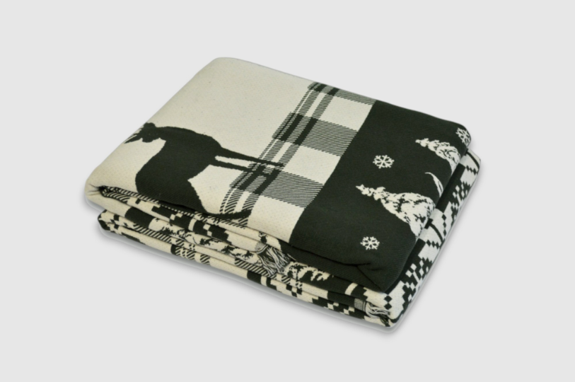 Плед новорічний бавовна First Choice Ruma Deer Dark Green