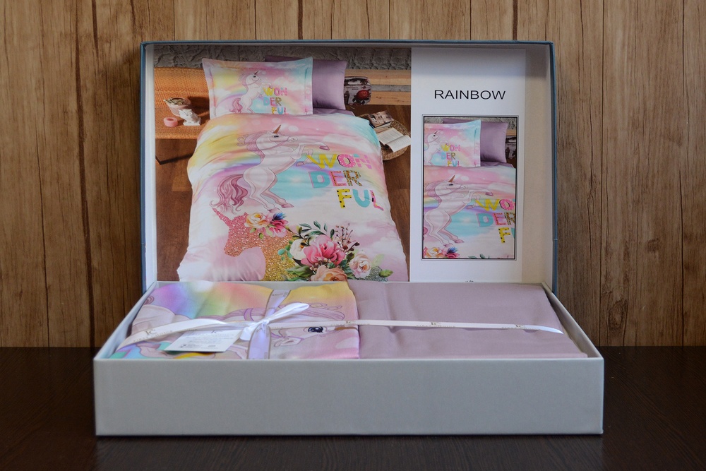 Постельное белье сатин First Choice 3D Satin Rainbow