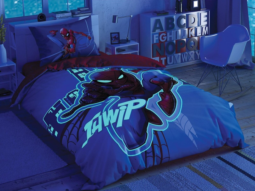 Постельное бельё TAC Disney Spiderman Lightning City Glow