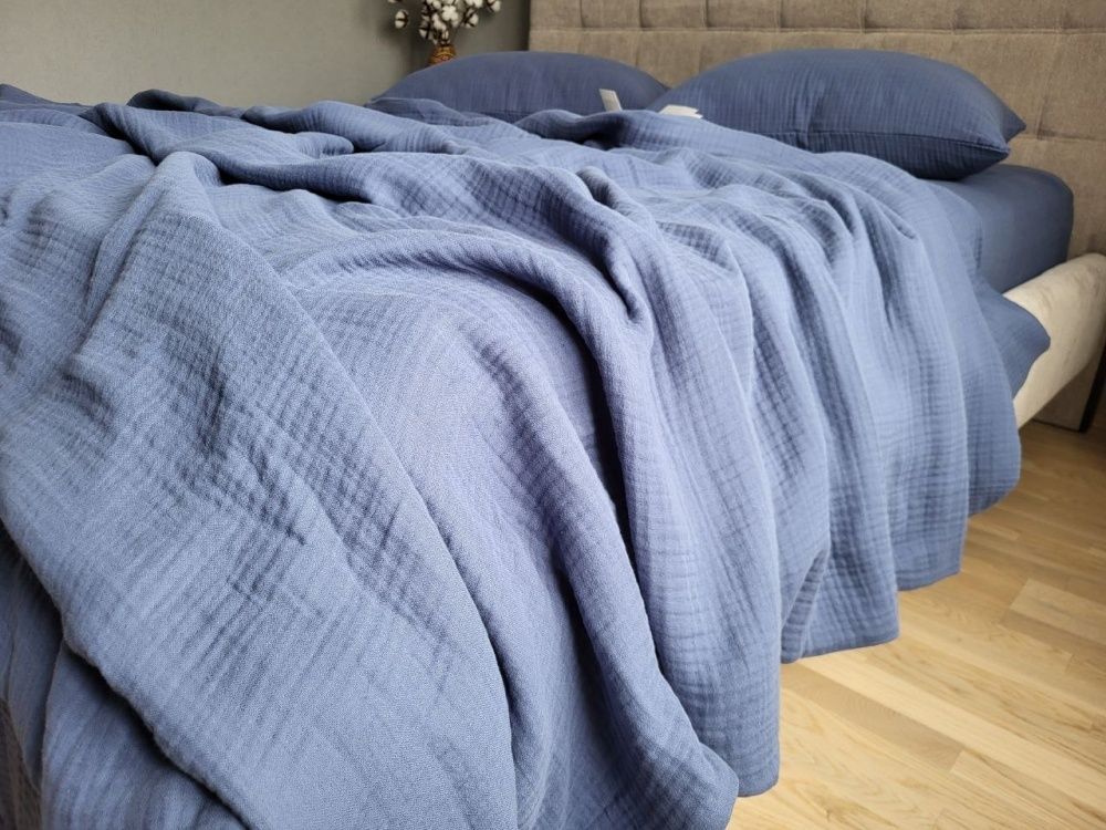 Постельное белье муслин Комфорт Текстиль NAVY BLUE, MUSLIN