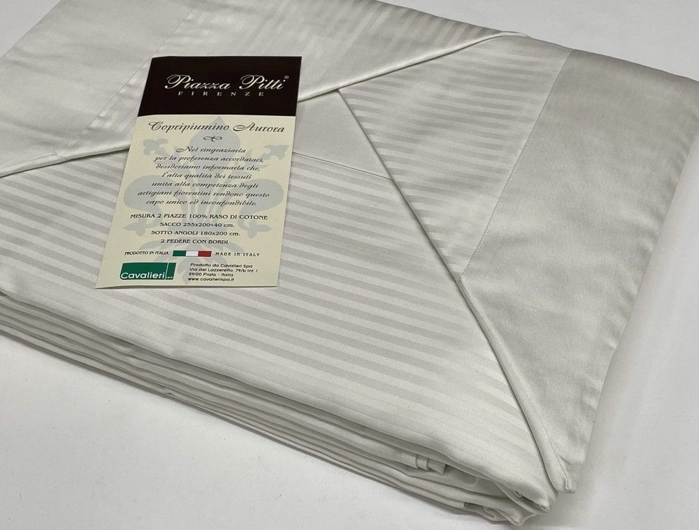Італійська елітна постільна білизна PIAZZA PITTI Aurora Riga Cavalieri White