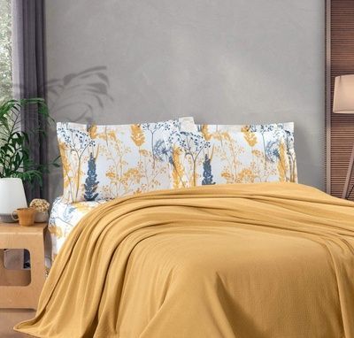 Комплект постельного белья с пледом Kristal Ranforse Breeze Hardal