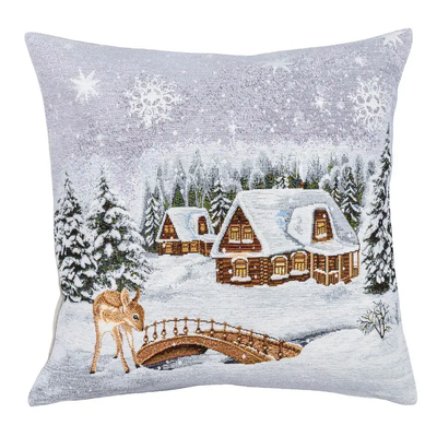 Новогодняя наволочка гобелен WINTER-NV1, 45х45 см