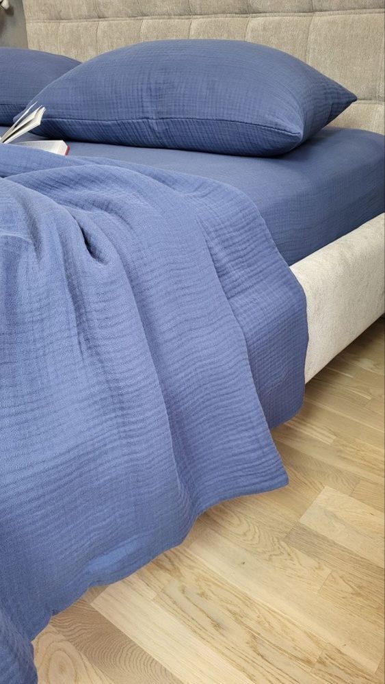 Постельное белье муслин Комфорт Текстиль NAVY BLUE, MUSLIN
