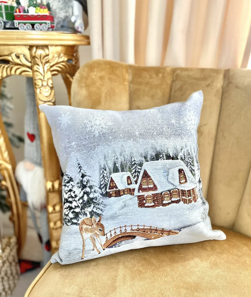Новогодняя наволочка гобелен WINTER-NV1, 45х45 см