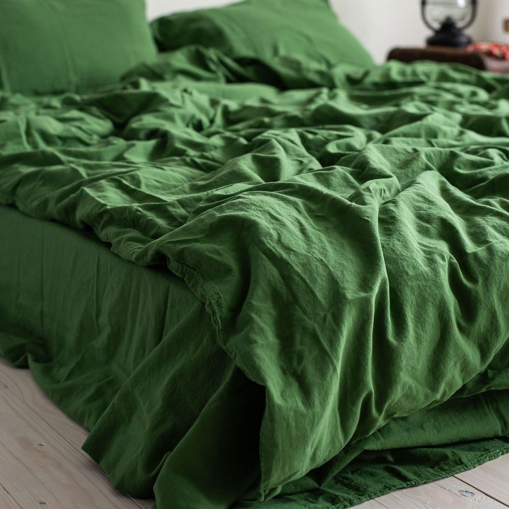 Постільна білизна варена бавовна LA MODNO STONEWASHED GRASS GREEN
