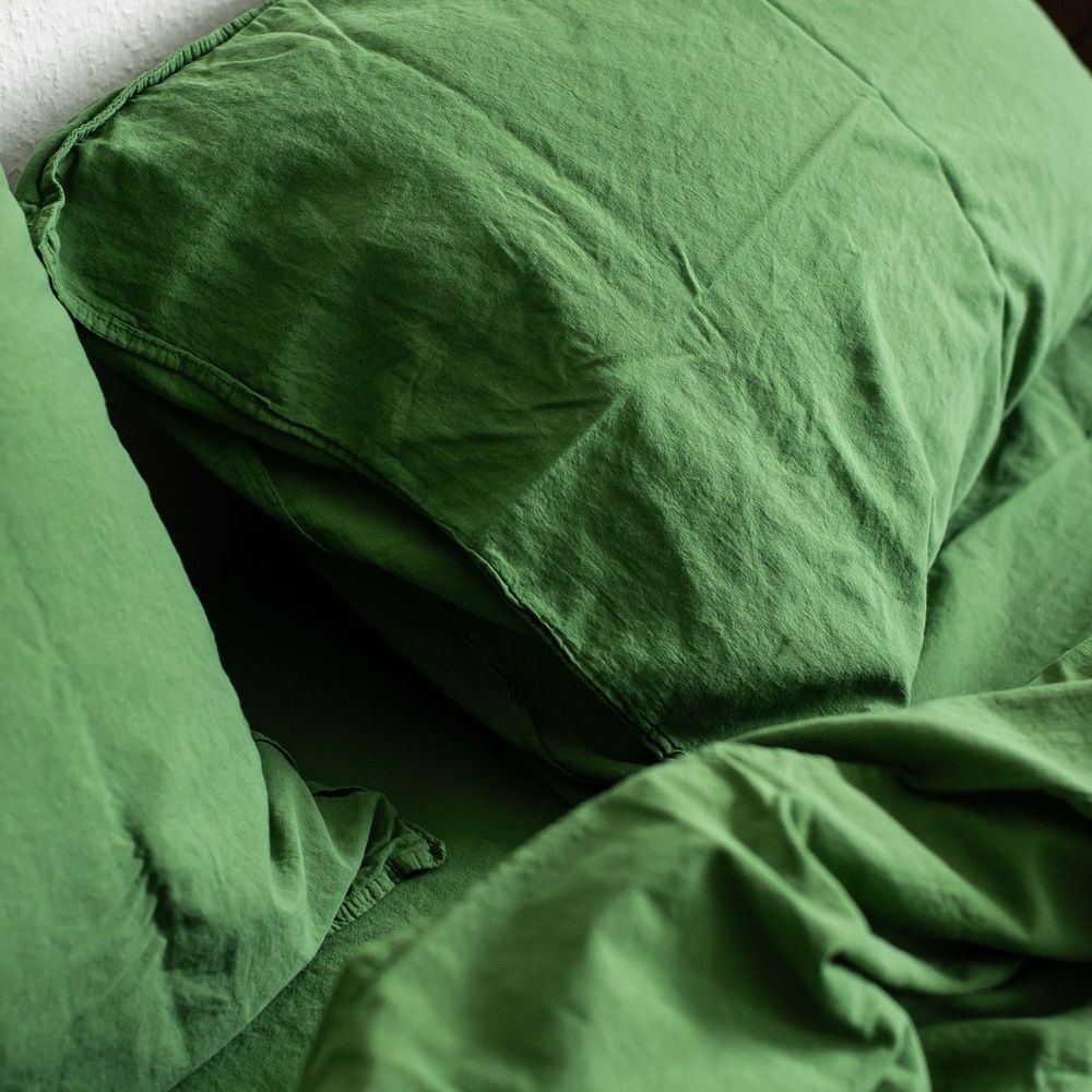 Постільна білизна варена бавовна LA MODNO STONEWASHED GRASS GREEN