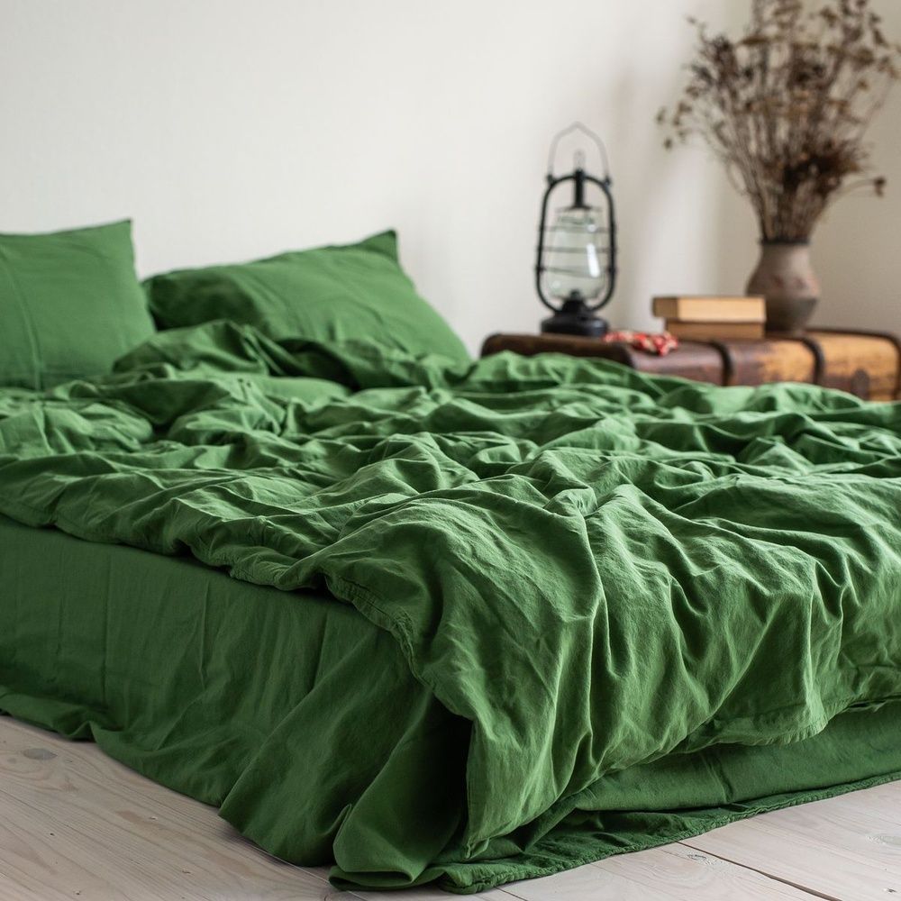 Постільна білизна варена бавовна LA MODNO STONEWASHED GRASS GREEN