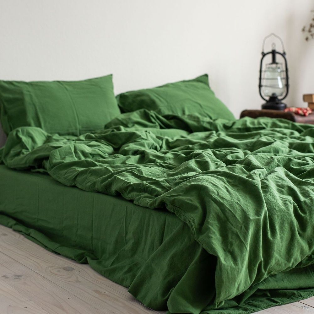 Постільна білизна варена бавовна LA MODNO STONEWASHED GRASS GREEN