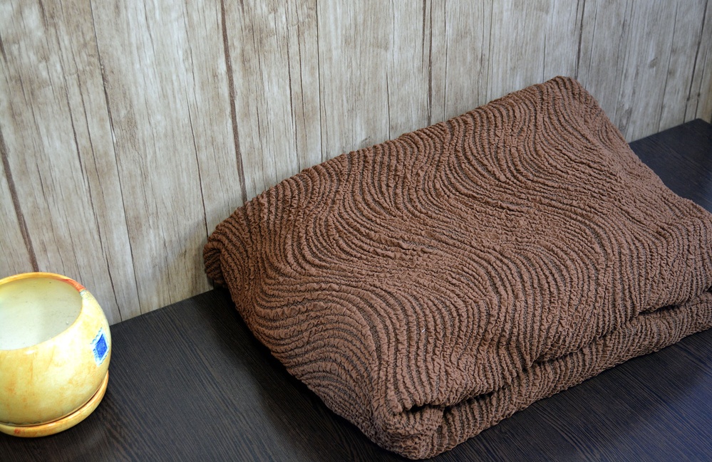 Набір чохлів кутовий диван+крісло Kayra Volna без спідниці коричневий