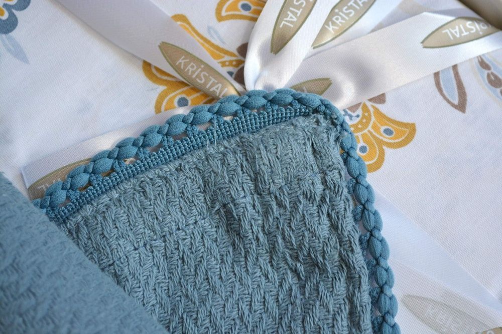 Комплект постельного белья с пледом Kristal Ranforse Vita Indigo