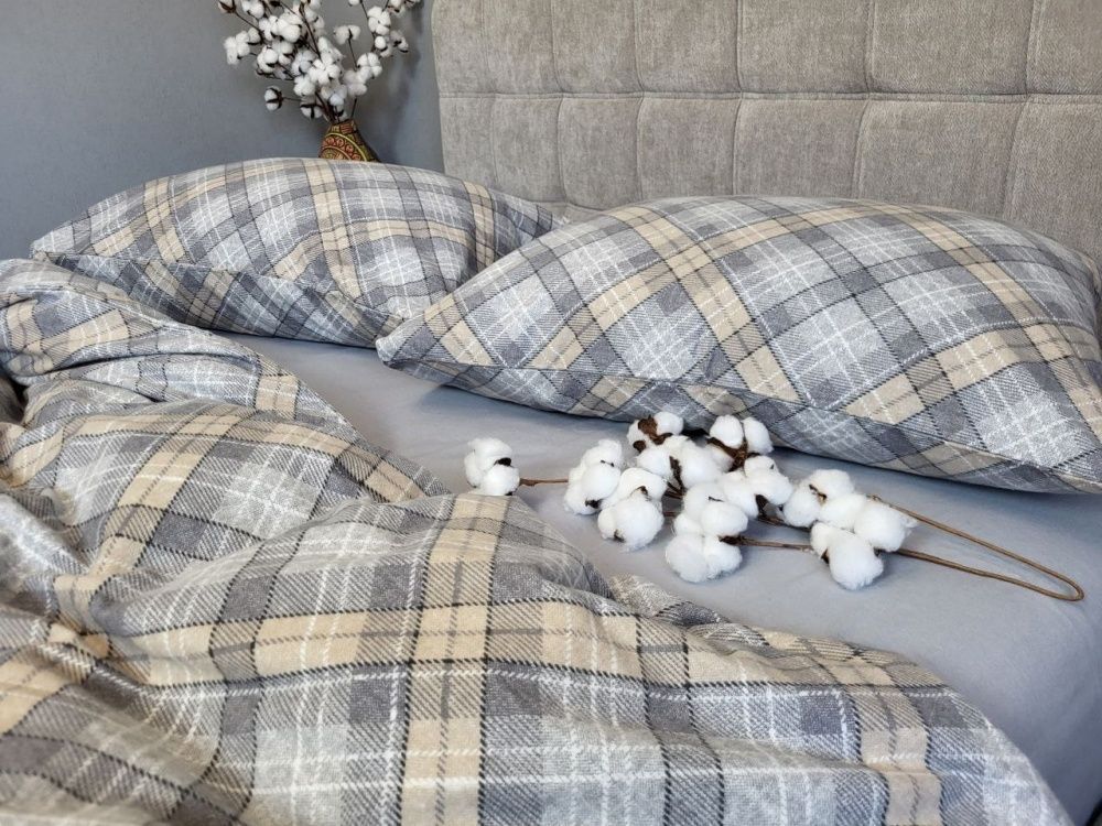 Постільна білизна фланель Комфорт текстиль Шотландія/сірий, Turkish flannel