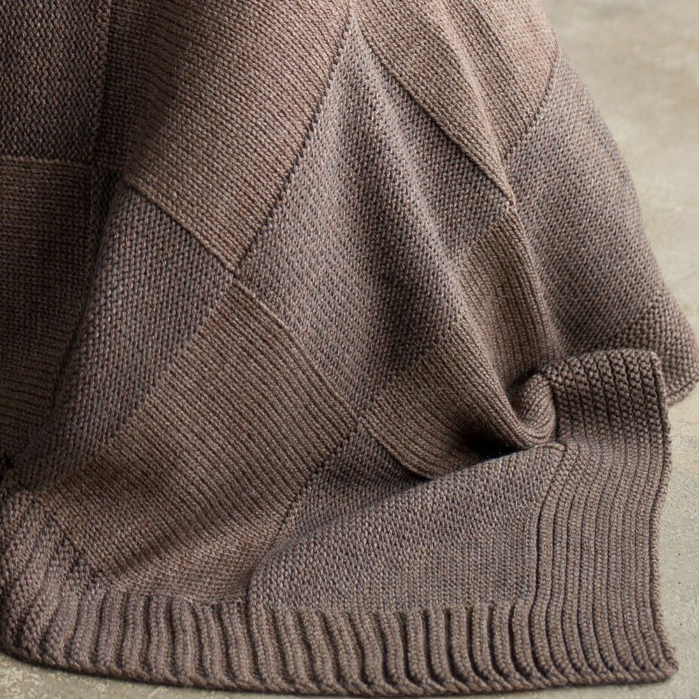 В'язаний плед - покривало Betires ASPEN DARK BROWN