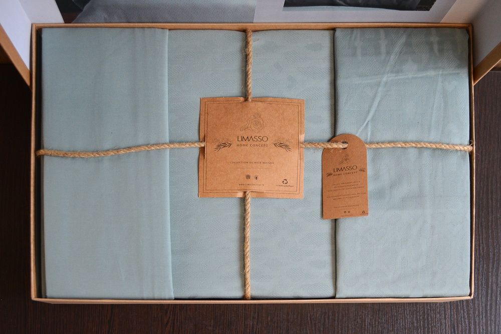 Постільна білизна Limasso Jacquard Ranforse Catena Natural Green
