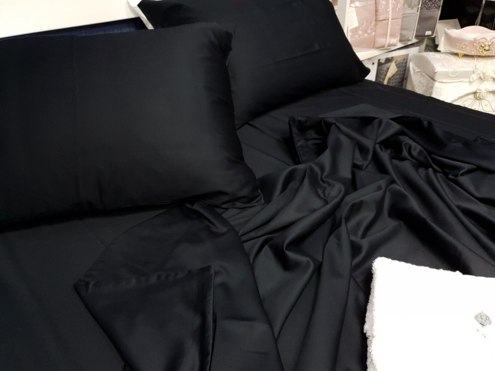 Постільна білизна Комфорт Текстиль сатин Premium BLACK, №055