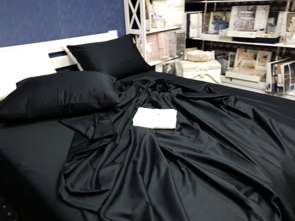 Постільна білизна Комфорт Текстиль сатин Premium BLACK, №055