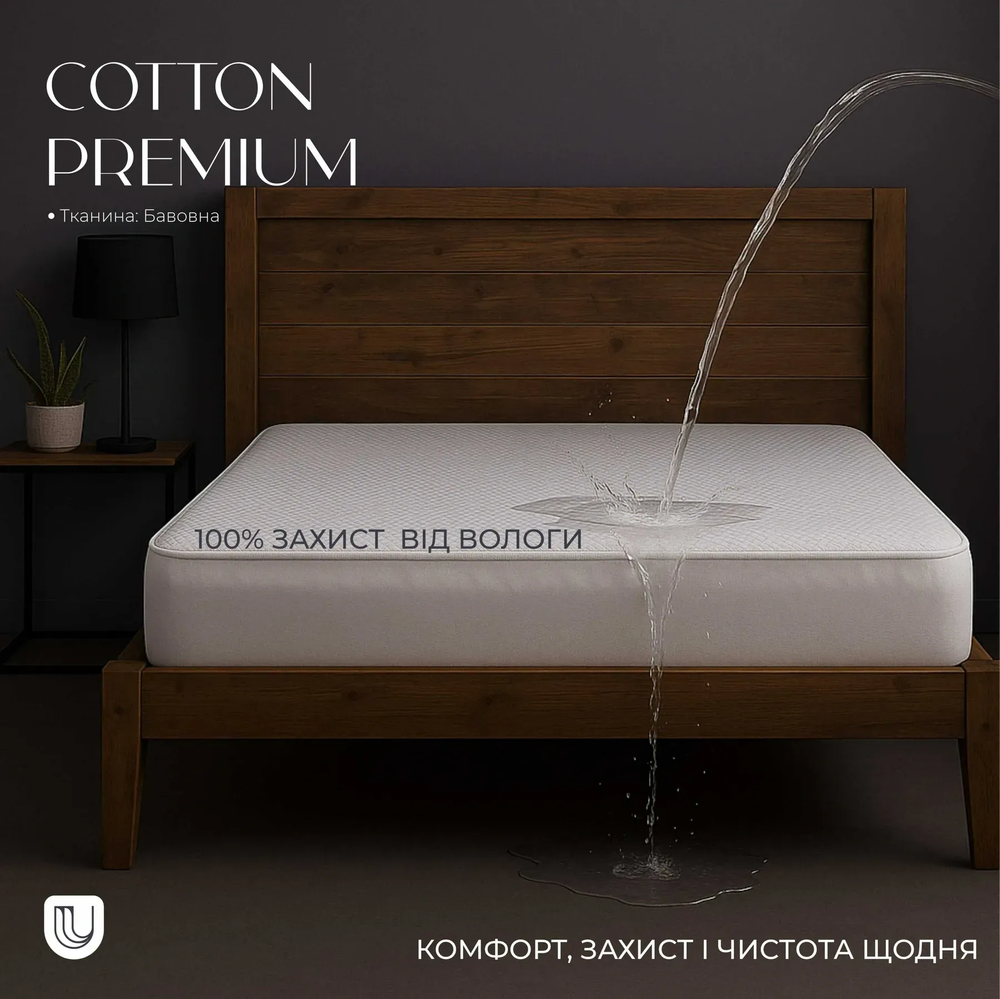 Защитный натяжной наматрасник Cotton Premium Health Care