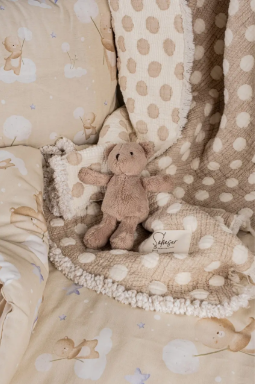 Постільна білизна з покривалом-муслін Saheser Baby Pique Set Teddy Bej