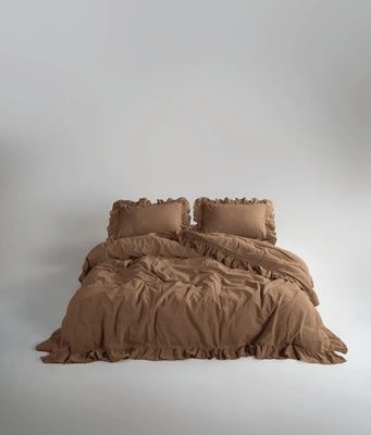Постельное белье хлопок Limasso Wood Smoke Exclusive с рюшами