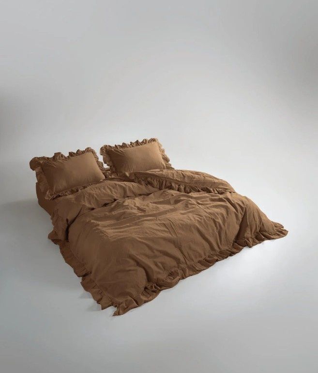 Постільна білизна бавовна Limasso Wood Smoke Exclusive з рюшами