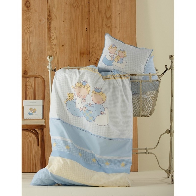 Комплект в кроватку Karaca Home - Mini перкаль голубое