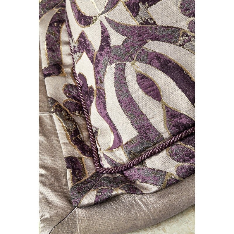 Набір постільна білизна з покривалом + плед Karaca Home - Morocco purple-gold
